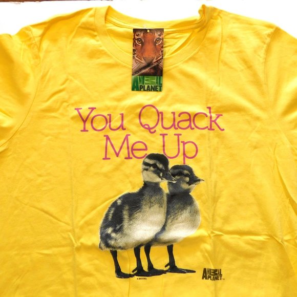 Animal Planet You Quack Me Up Duck Tee Shirt Youth XXL Yellow Next Level Apparel - Picture 2 of 5